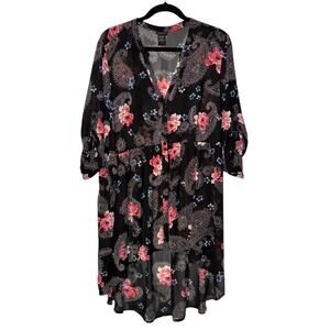 Torrid Floral Button Front‎ Tunic Sz 2 EUC